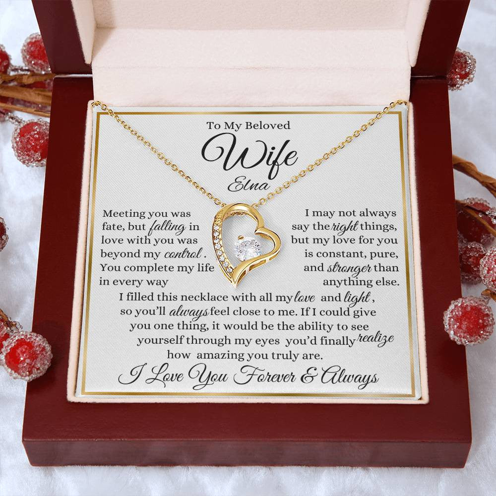 Personalized Forever Love Necklace To My Beloved Wife