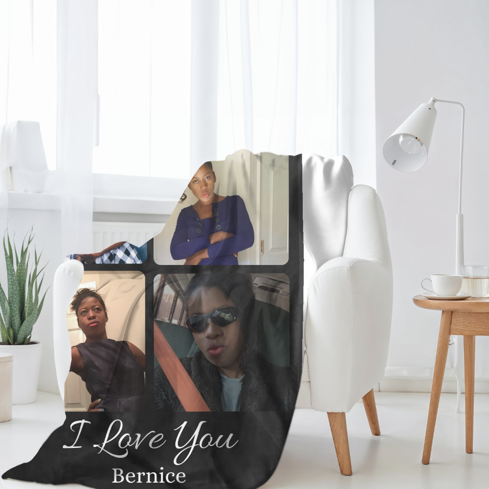 personalized Photo Blanket  I Love You