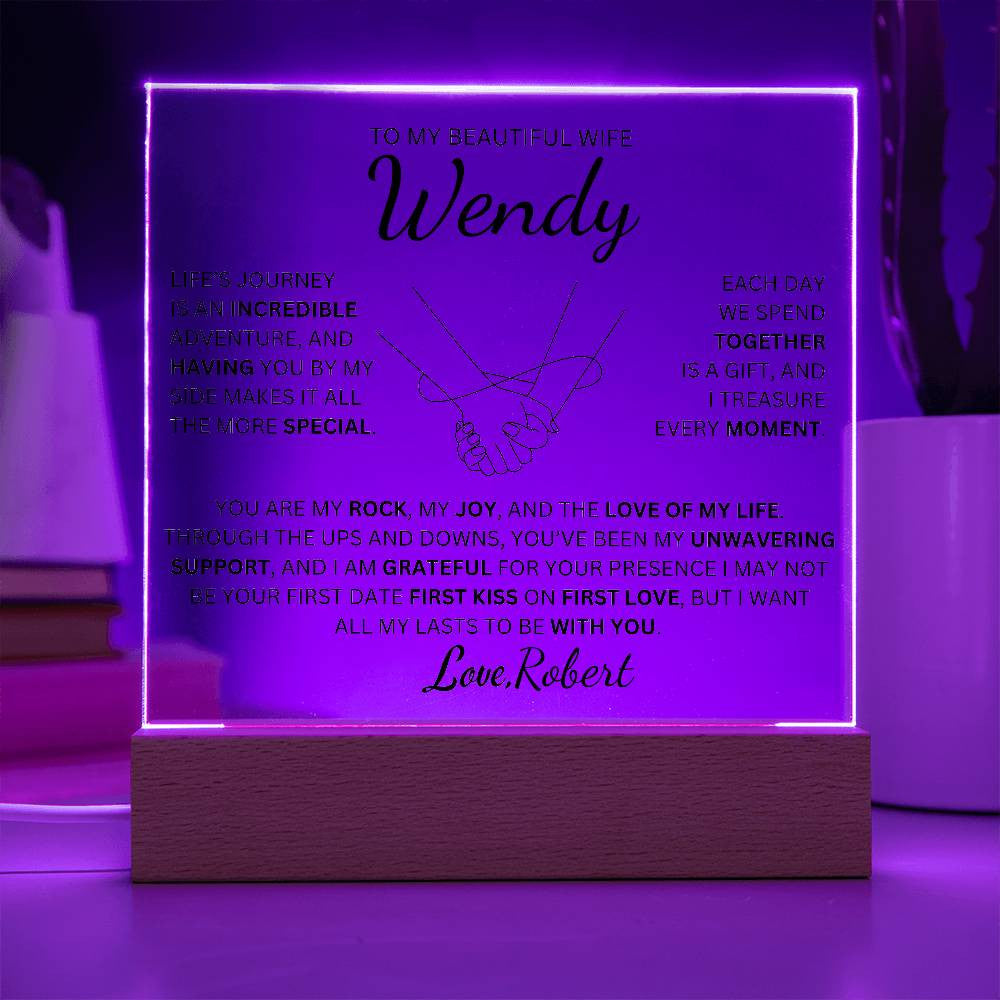 Personalized To My Beautiful Wife | My Rock | Square Plaque