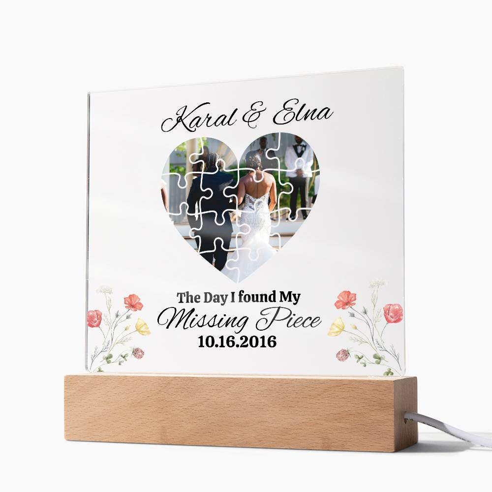 Personalized couple Puzzle  Square Plaque