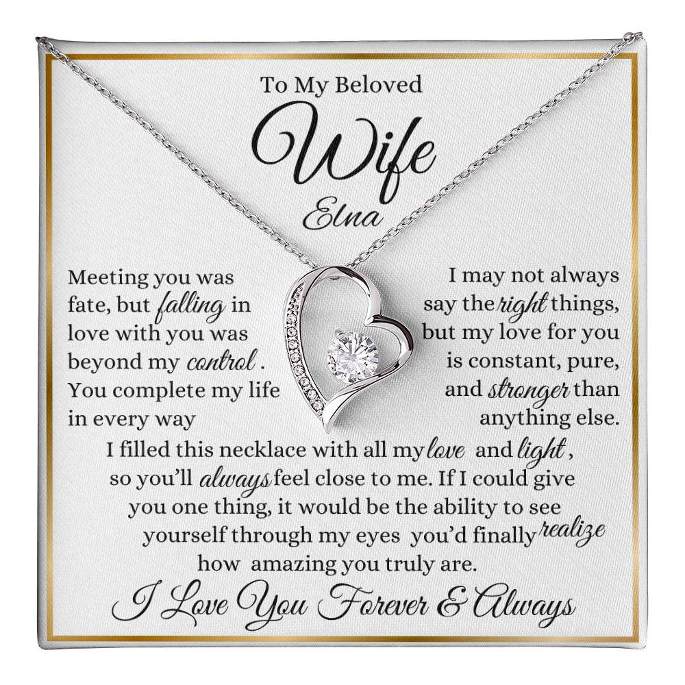 Personalized Forever Love Necklace To My Beloved Wife