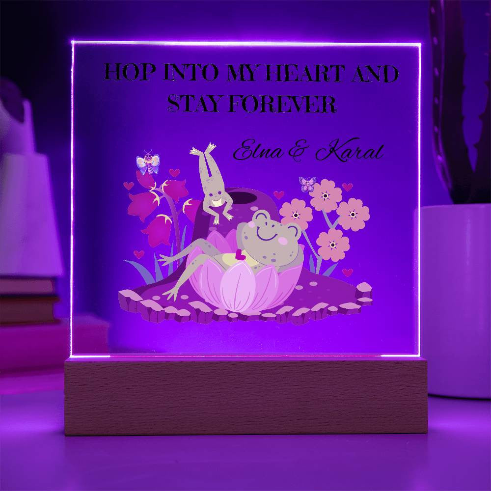 Personalized Hop Into My Heart  Square Plaque