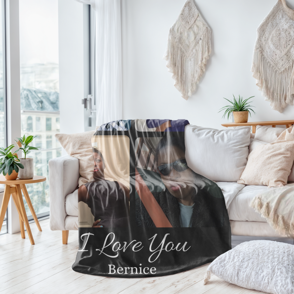 personalized Photo Blanket  I Love You