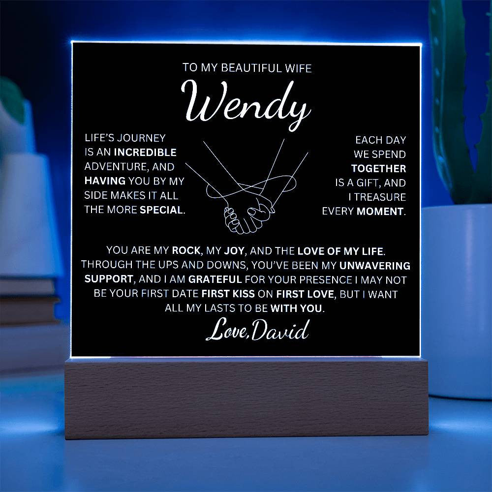 Personalized To My Beautiful Wife | Love Of My Life | Square Plaque