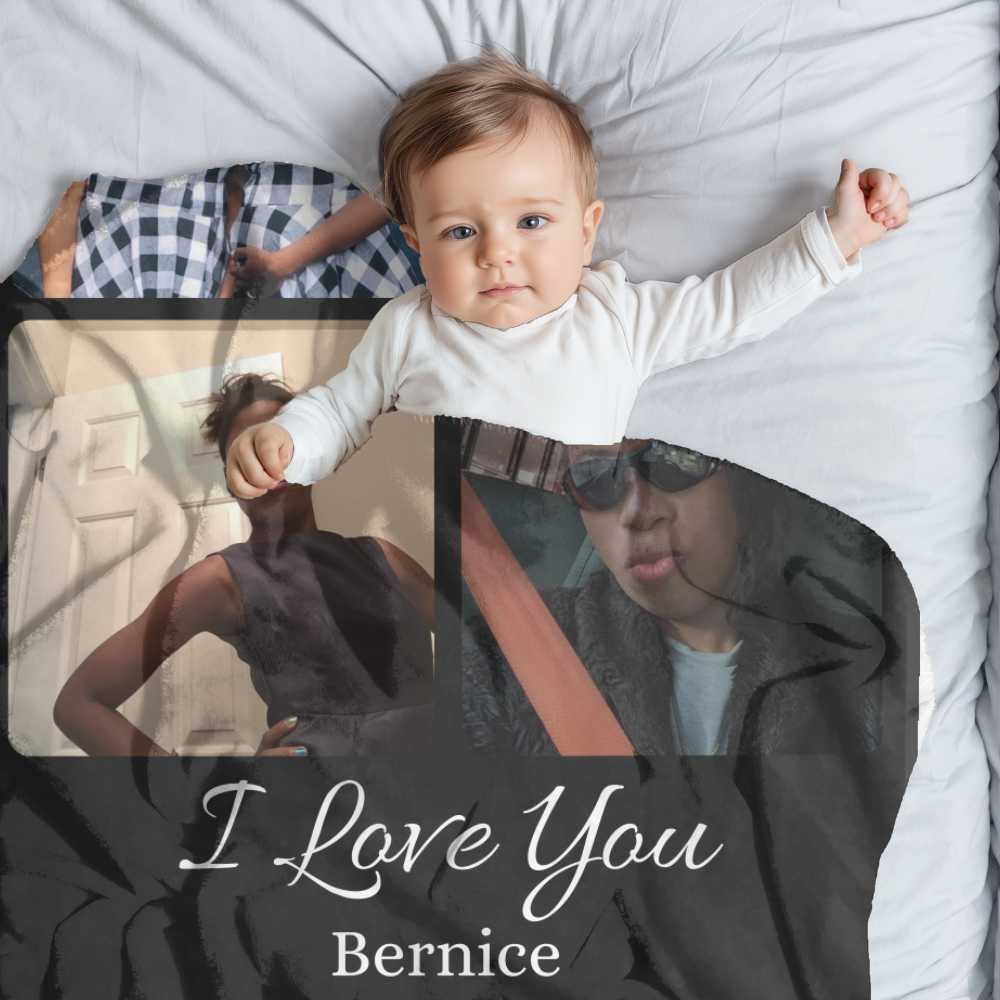 personalized Photo Blanket  I Love You