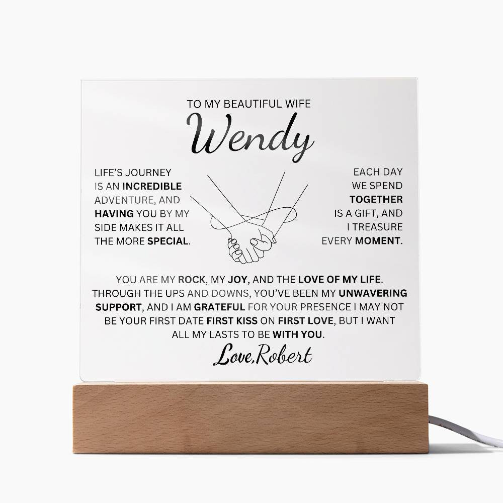 Personalized To My Beautiful Wife | My Rock | Square Plaque