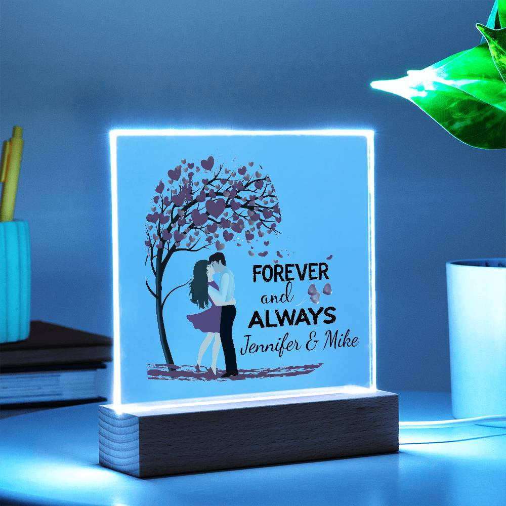 Personalized Forever & Always Square Plaque