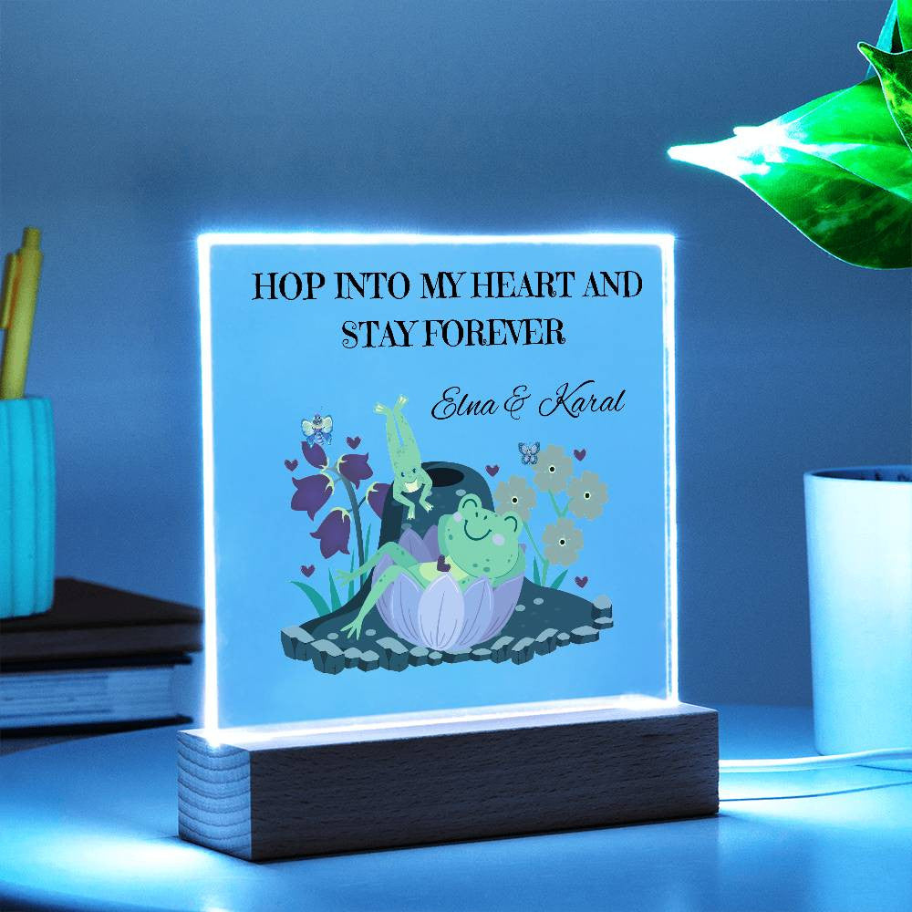 Personalized Hop Into My Heart  Square Plaque