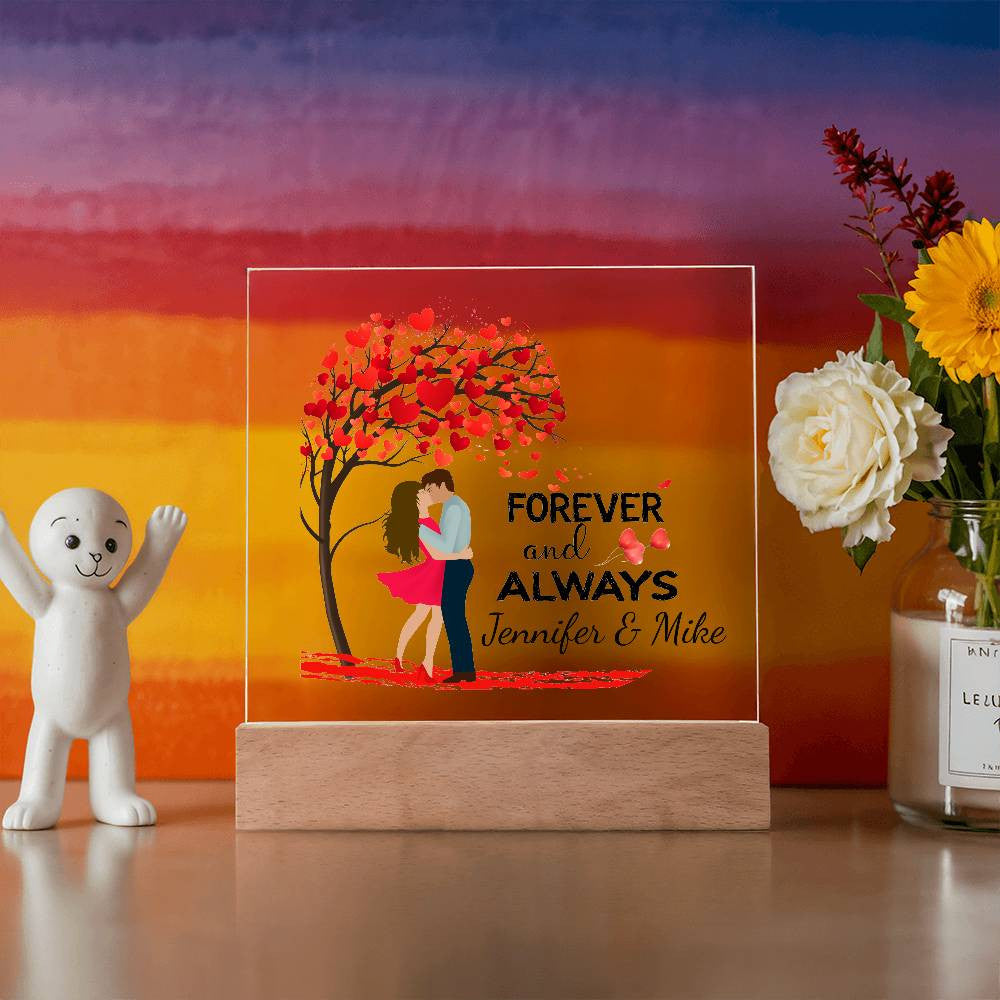 Personalized Forever & Always Square Plaque
