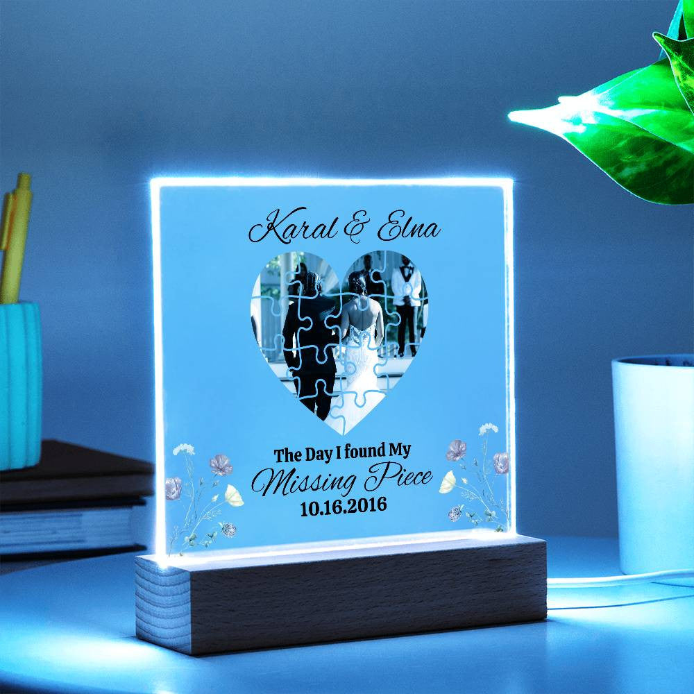 Personalized couple Puzzle  Square Plaque