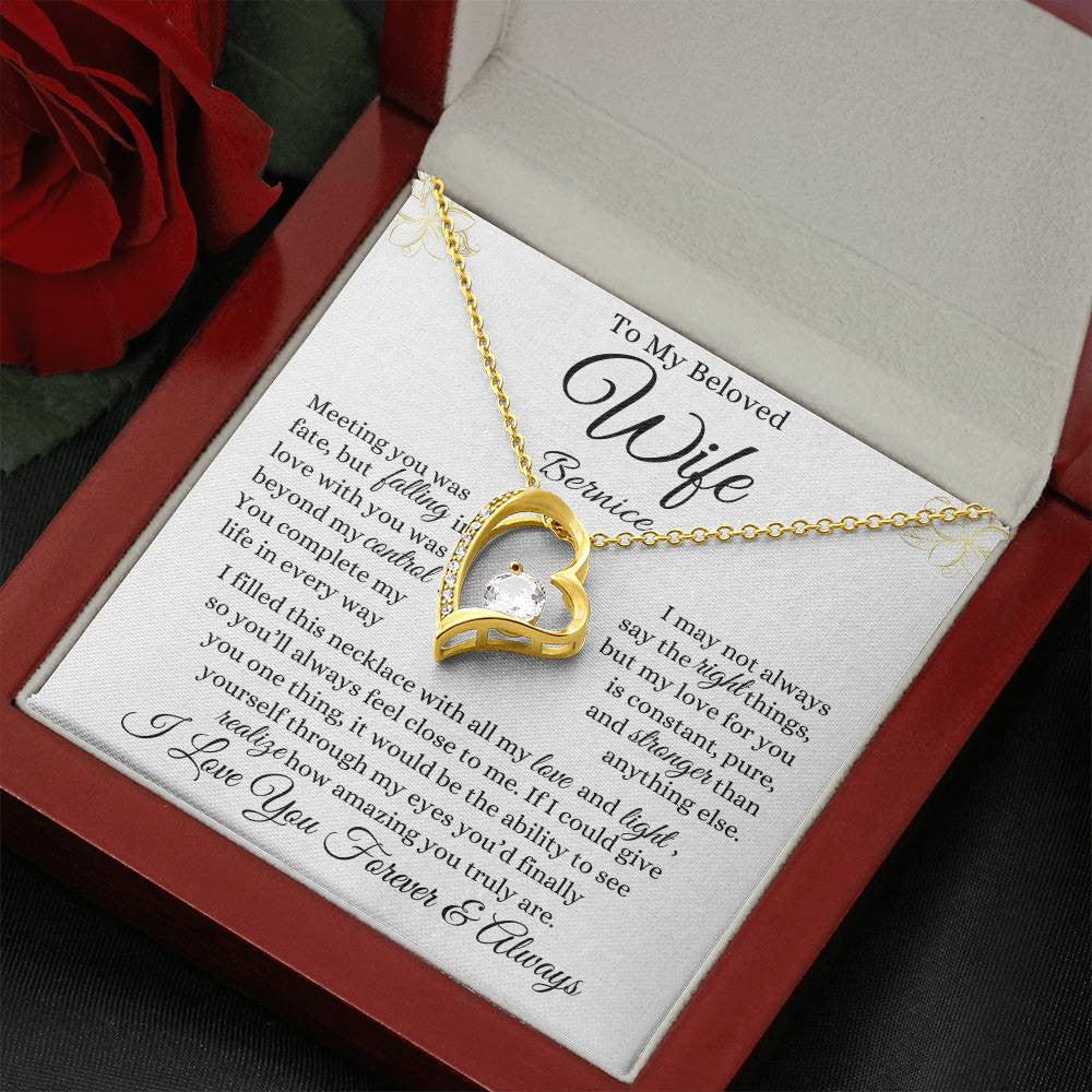 Personalized Forever Love Necklace To My Beloved Wife