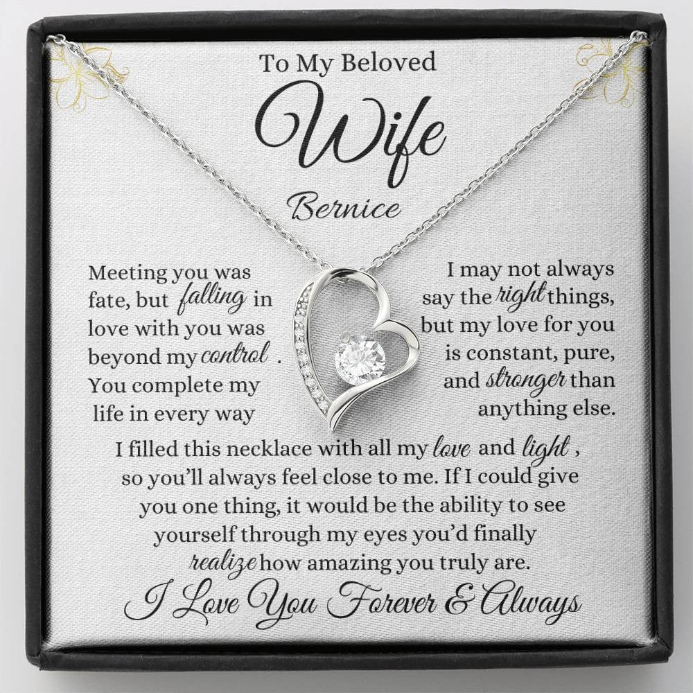 Personalized Forever Love Necklace To My Beloved Wife