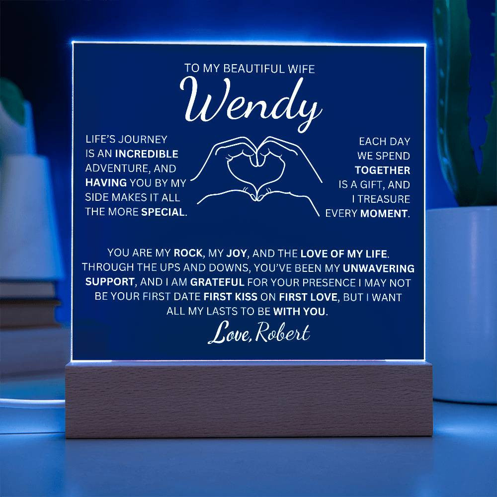 Personalized To My Beautiful Wife The Love Of My Life  Square Plaque