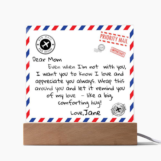 Personalized Dear Mom  Letter  Square Plaque