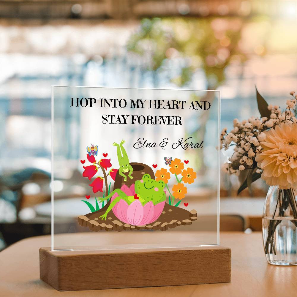 Personalized Hop Into My Heart  Square Plaque