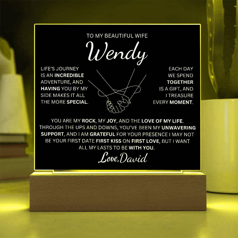 Personalized To My Beautiful Wife | Love Of My Life | Square Plaque