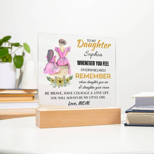 Personalized Whenever You Feel Overwhelmed  Acrylic Square Plaque