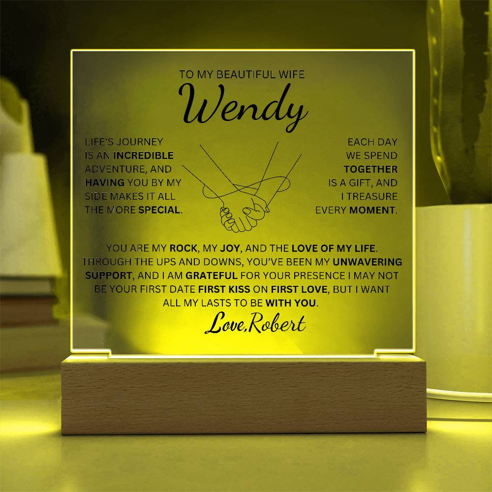 Personalized To My Beautiful Wife | My Rock | Square Plaque
