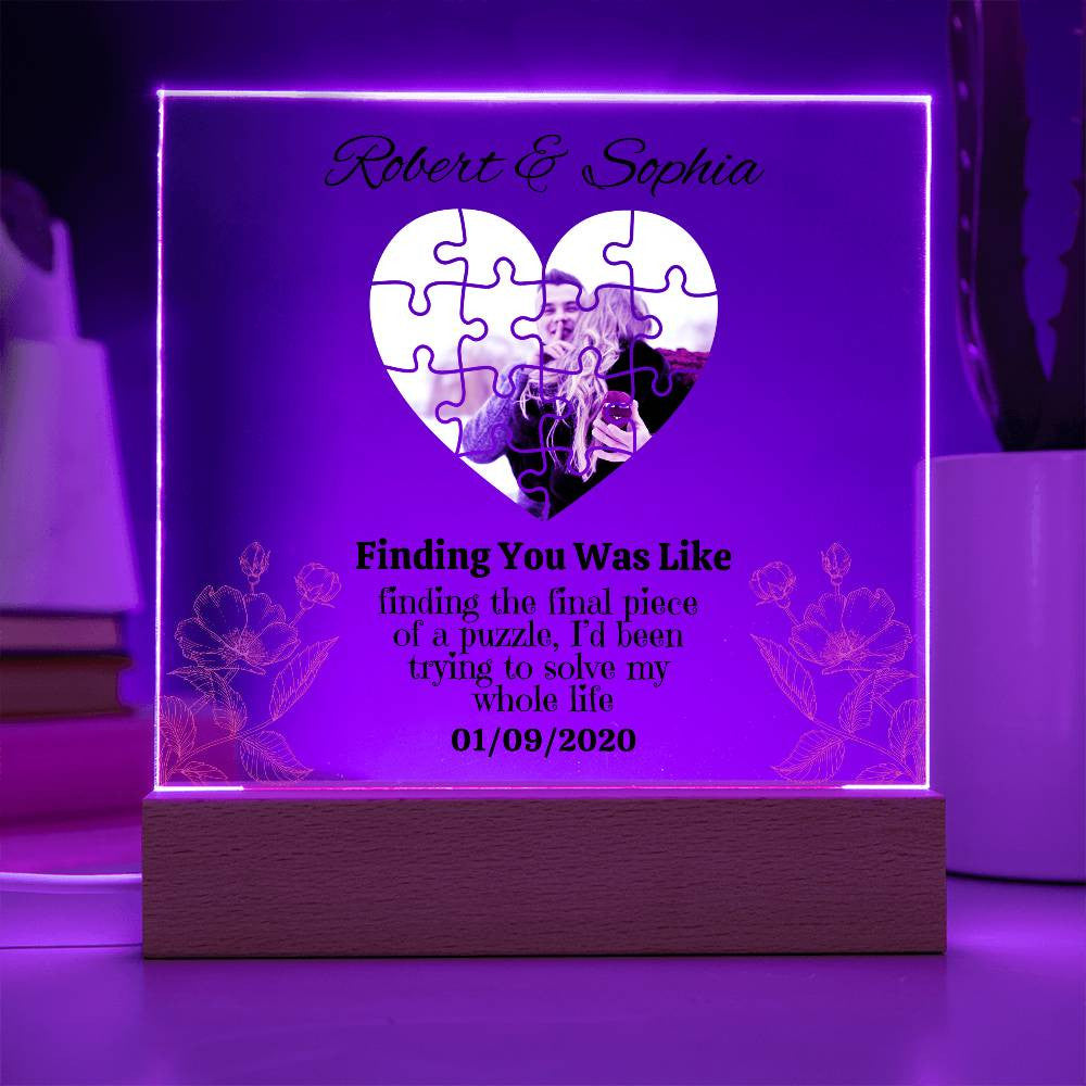 Personalized Finding The Final Piece of a puzzle Square Plaque