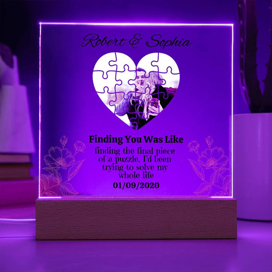 Personalized Finding The Final Piece of a puzzle Square Plaque