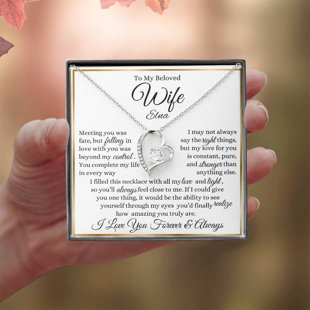 Personalized Forever Love Necklace To My Beloved Wife