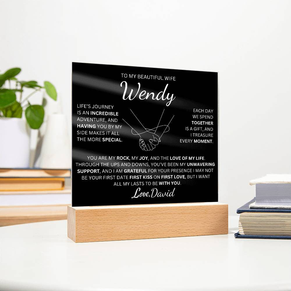 Personalized To My Beautiful Wife | Love Of My Life | Square Plaque