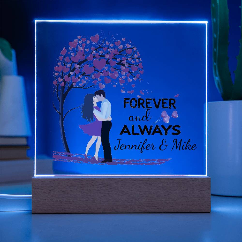 Personalized Forever & Always Square Plaque