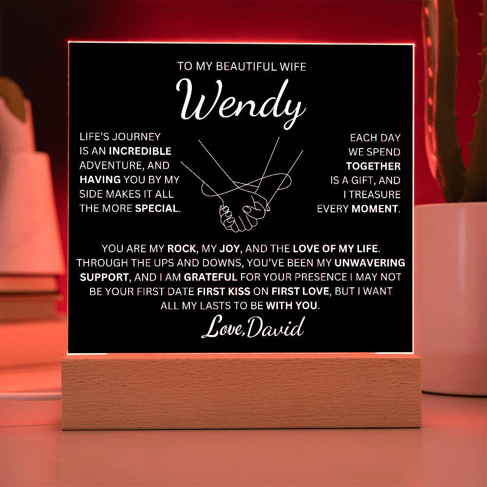 Personalized To My Beautiful Wife | Love Of My Life | Square Plaque