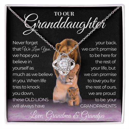Grandparents  Love Knot Necklace Never Forget That We Love You To Our Granddaughter