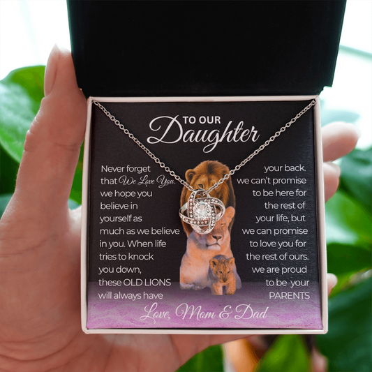 To Our Daughter Never Forget We Love You Love Knot Necklace