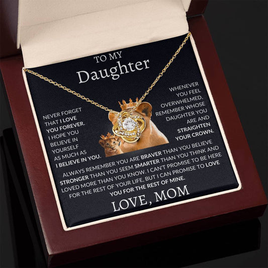 Love Knot Necklace Mom To My Daughter