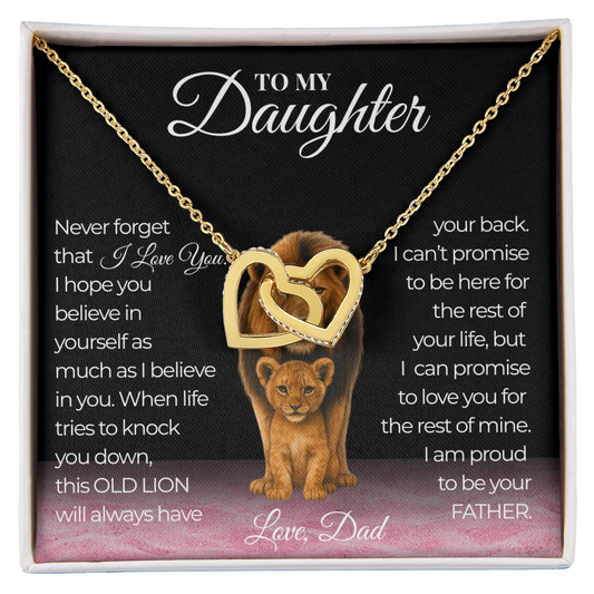 Never Forget That I Love You Interlocking Hearts Daughter Necklace  Love Dad