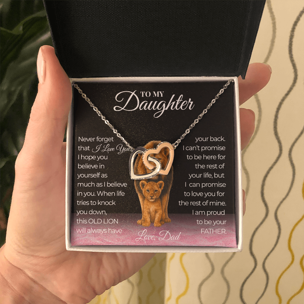 Never Forget That I Love You Interlocking Hearts Daughter Necklace  Love Dad