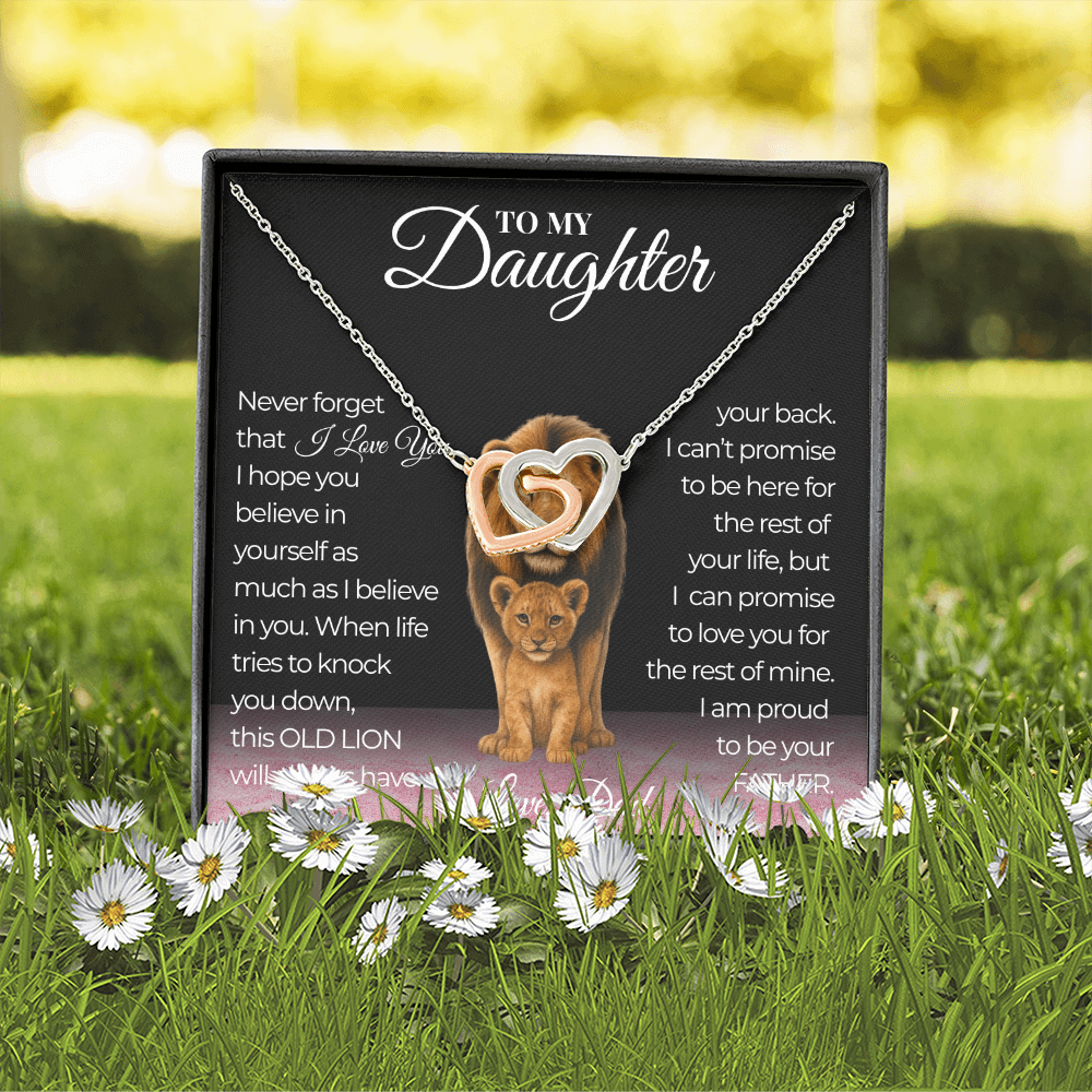 Never Forget That I Love You Interlocking Hearts Daughter Necklace  Love Dad