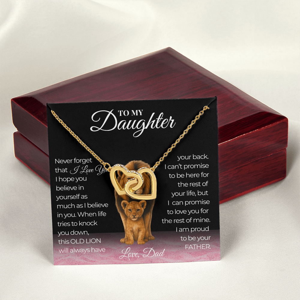 Never Forget That I Love You Interlocking Hearts Daughter Necklace  Love Dad
