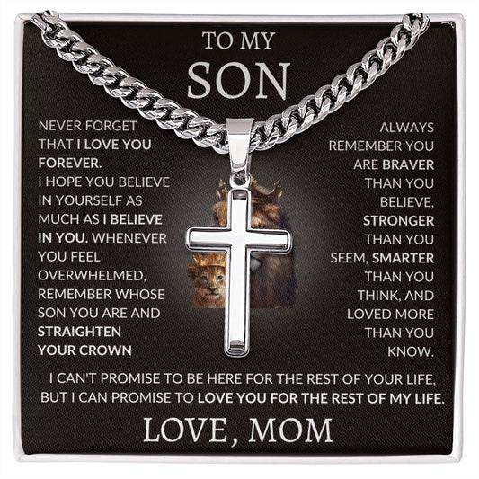Cuban Link Chain with Artisan Cross Mom To My Son