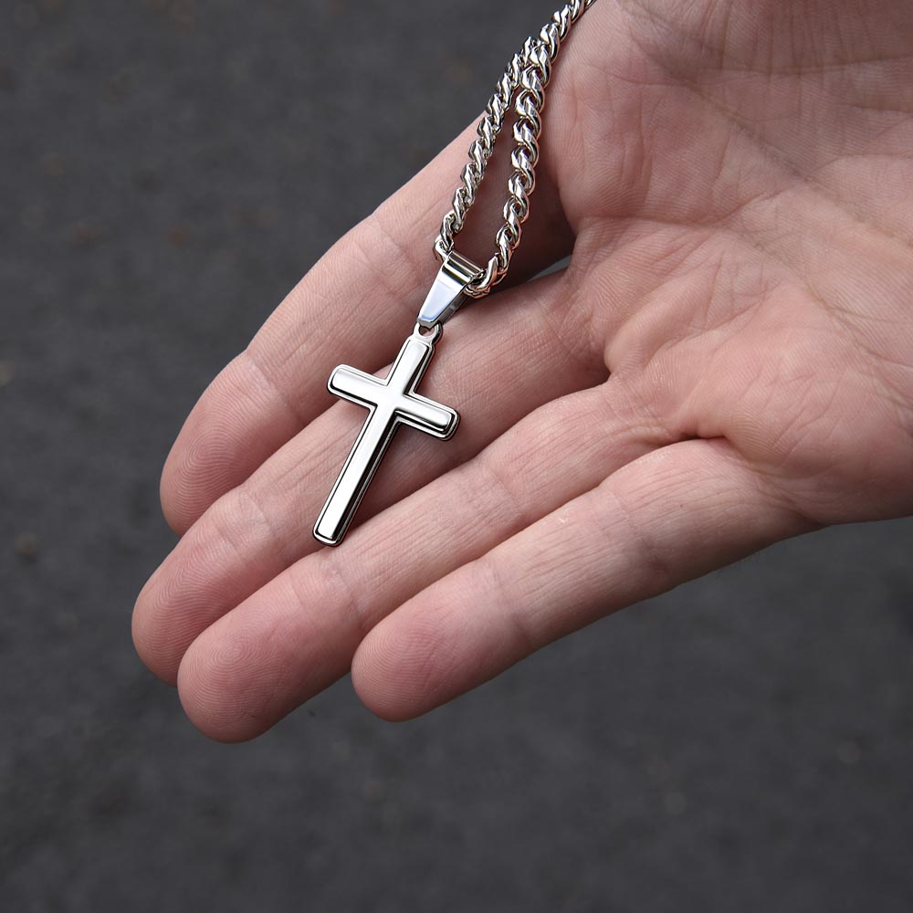 Cuban Link Chain with Artisan Cross Mom To My Son