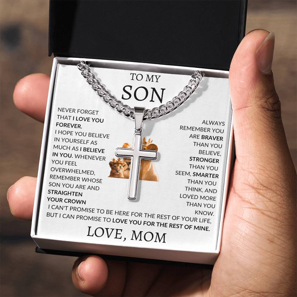 Cuban Link Chain with Artisan Cross Mom To My Son