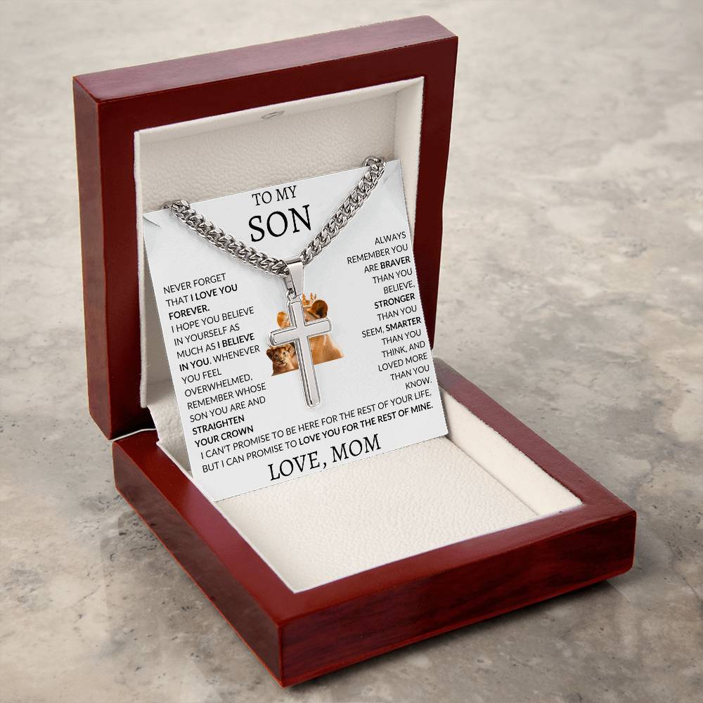 Cuban Link Chain with Artisan Cross Mom To My Son