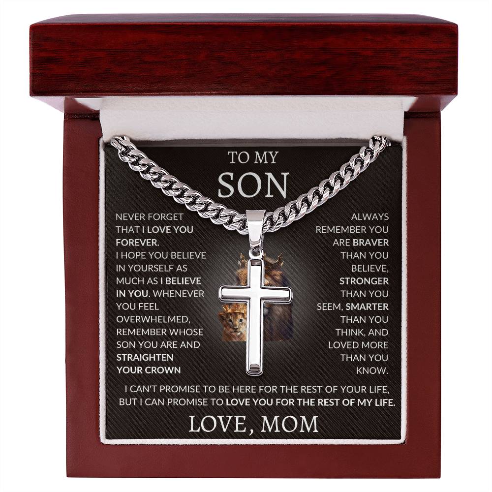 Cuban Link Chain with Artisan Cross Mom To My Son