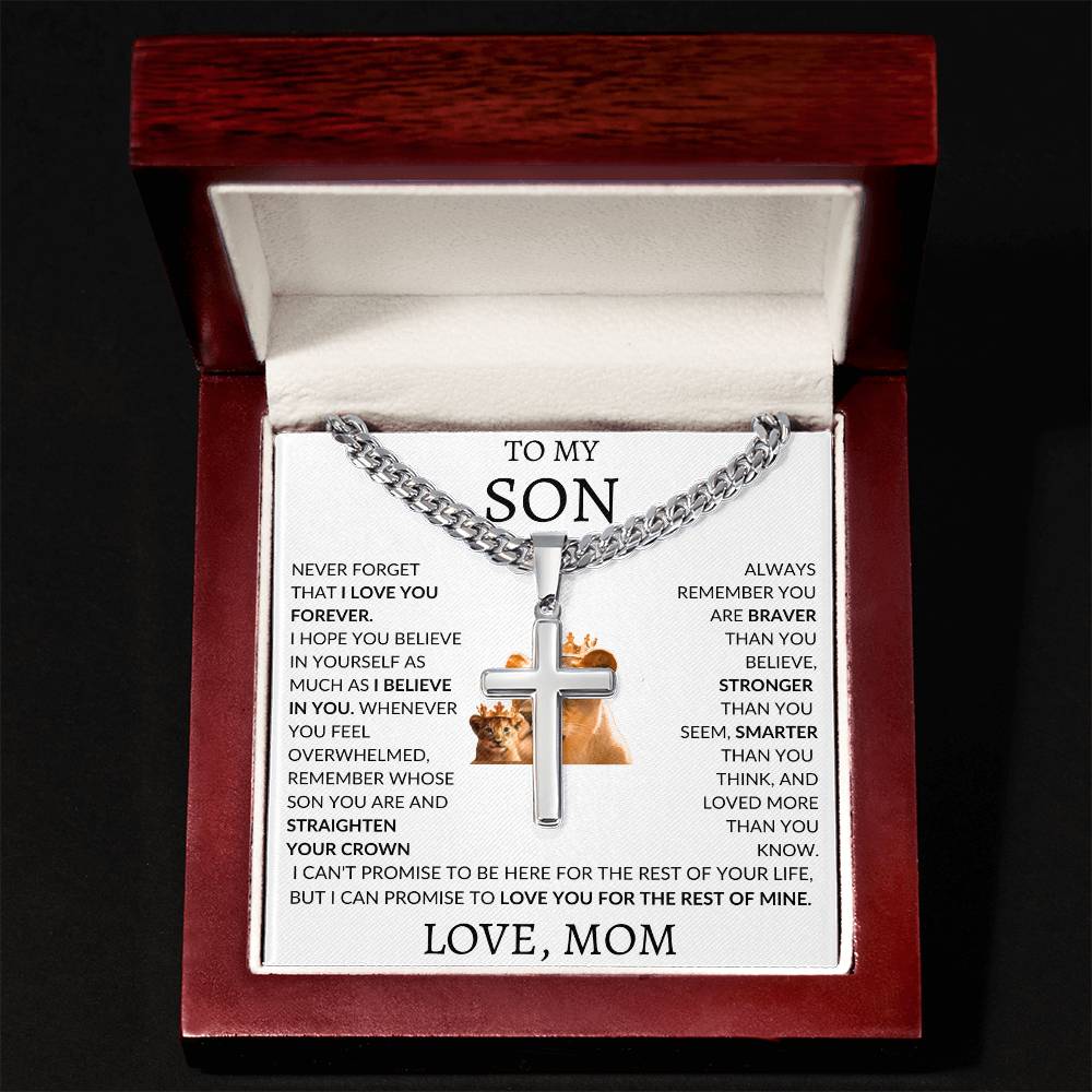 Cuban Link Chain with Artisan Cross Mom To My Son