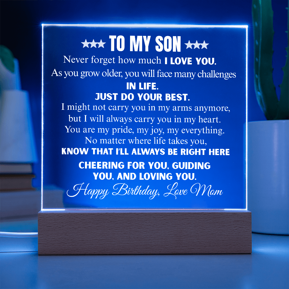 Never Forget How Much I Love You | To My Son Acrylic Square