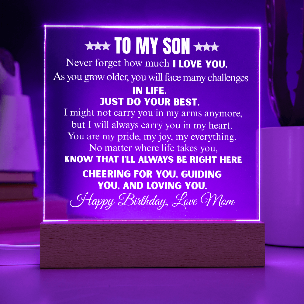 Never Forget How Much I Love You | To My Son Acrylic Square