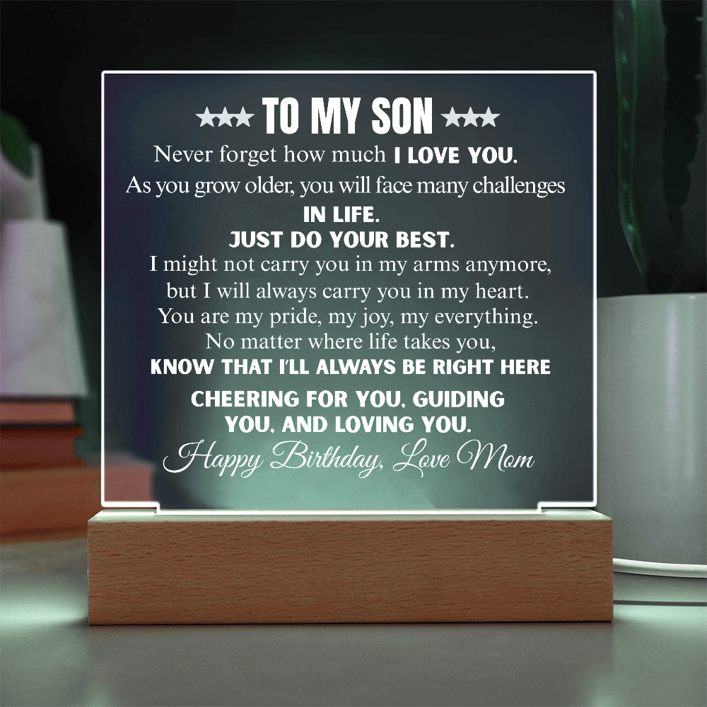 Never Forget How Much I Love You | To My Son Acrylic Square