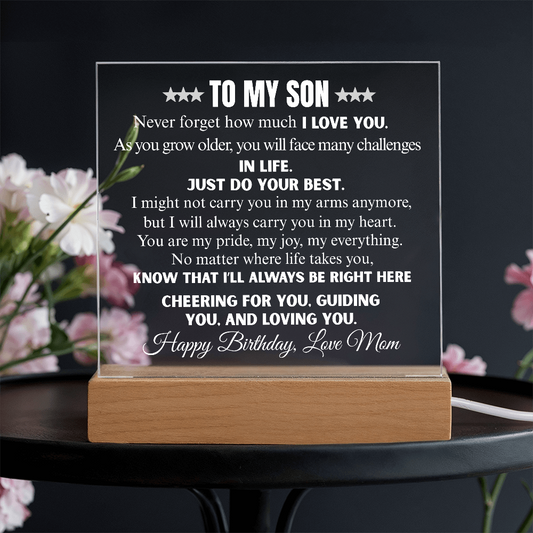 Never Forget How Much I Love You | To My Son Acrylic Square
