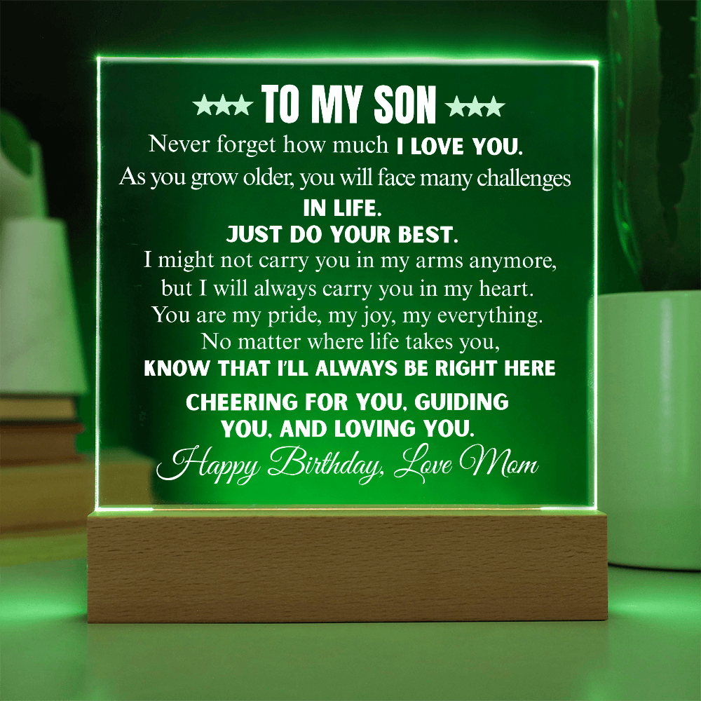 Never Forget How Much I Love You | To My Son Acrylic Square