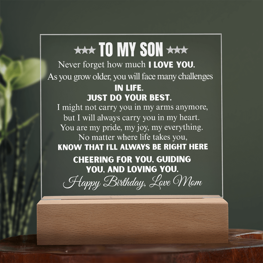 Never Forget How Much I Love You | To My Son Acrylic Square
