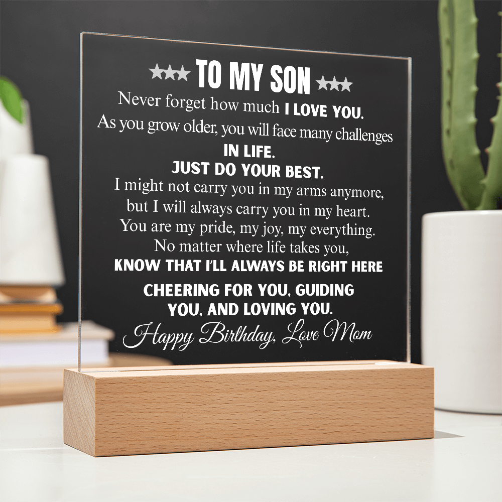 Never Forget How Much I Love You | To My Son Acrylic Square