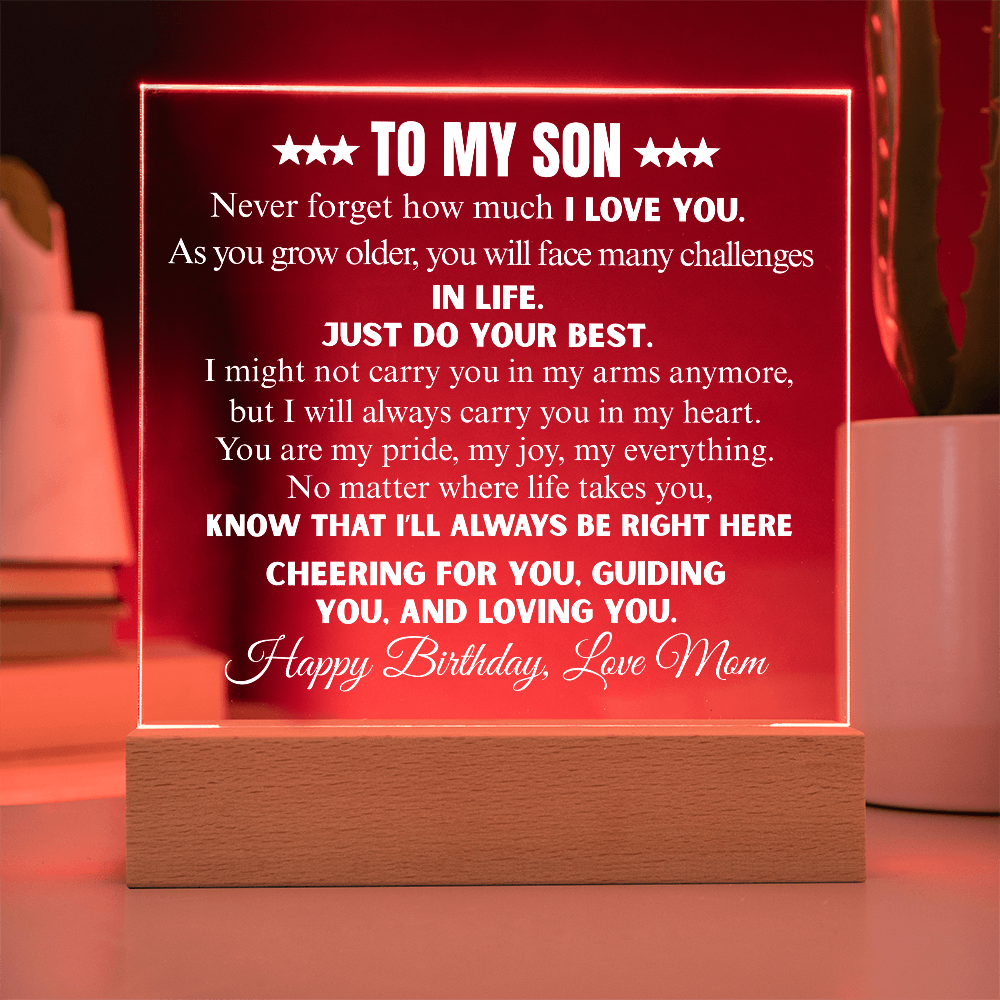 Never Forget How Much I Love You | To My Son Acrylic Square