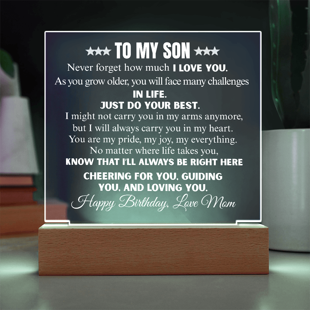Never Forget How Much I Love You | To My Son Acrylic Square